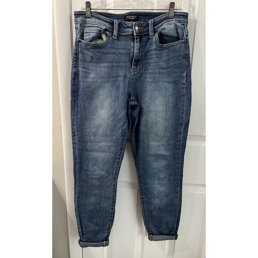 Judy Blue High Waist Slim Fit Medium Wash Jeans JB82176MD Size 7/28 Spandex